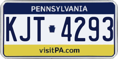 PA license plate KJT4293