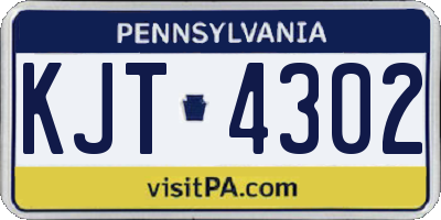 PA license plate KJT4302