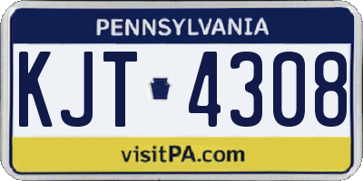 PA license plate KJT4308