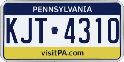 PA license plate KJT4310