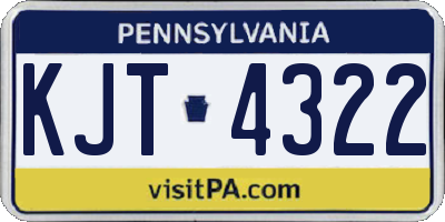 PA license plate KJT4322