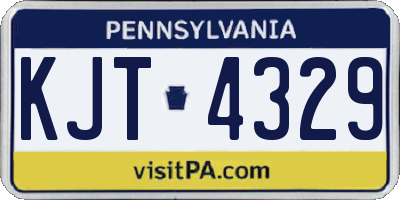 PA license plate KJT4329