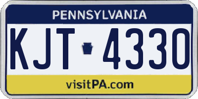 PA license plate KJT4330