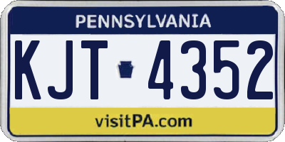 PA license plate KJT4352
