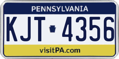 PA license plate KJT4356