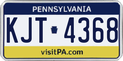 PA license plate KJT4368