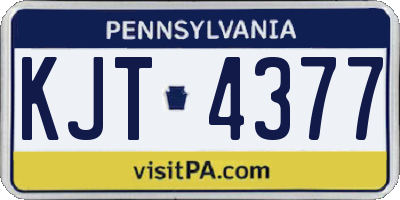 PA license plate KJT4377