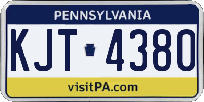 PA license plate KJT4380