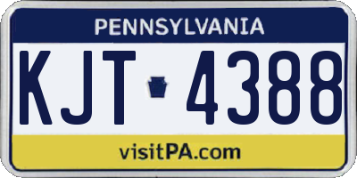 PA license plate KJT4388