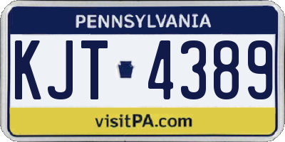 PA license plate KJT4389