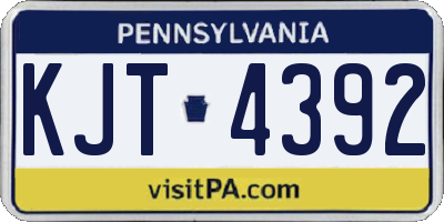 PA license plate KJT4392