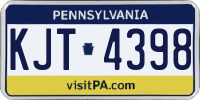 PA license plate KJT4398