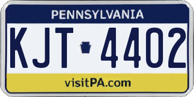 PA license plate KJT4402