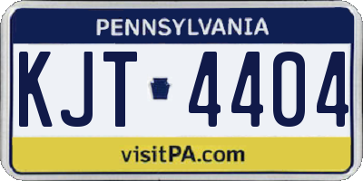 PA license plate KJT4404