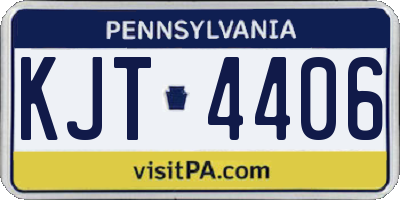 PA license plate KJT4406