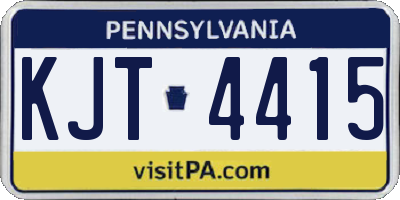 PA license plate KJT4415