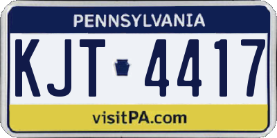 PA license plate KJT4417