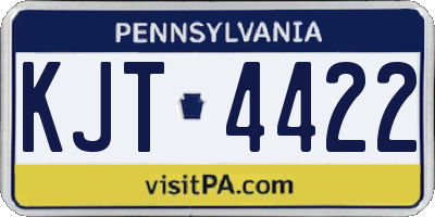 PA license plate KJT4422