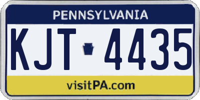 PA license plate KJT4435