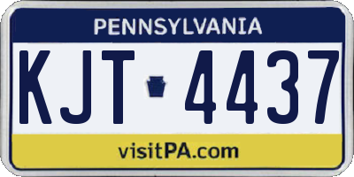 PA license plate KJT4437