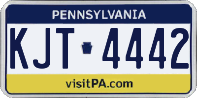 PA license plate KJT4442