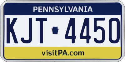PA license plate KJT4450