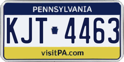PA license plate KJT4463
