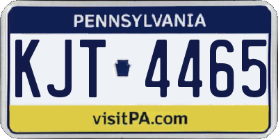 PA license plate KJT4465