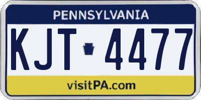 PA license plate KJT4477