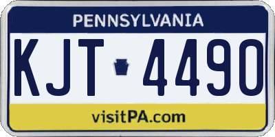 PA license plate KJT4490