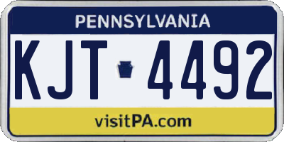 PA license plate KJT4492