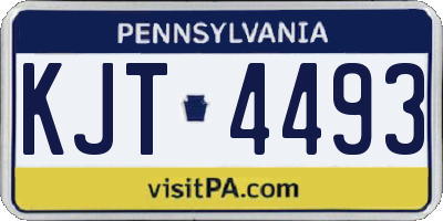 PA license plate KJT4493