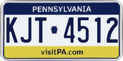 PA license plate KJT4512