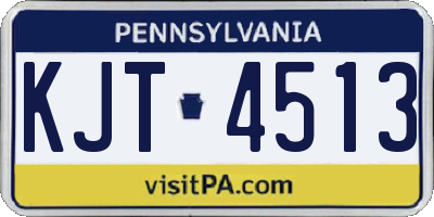 PA license plate KJT4513