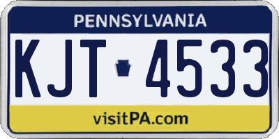 PA license plate KJT4533