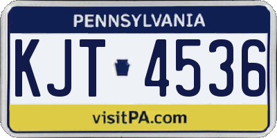 PA license plate KJT4536