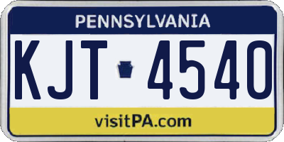 PA license plate KJT4540