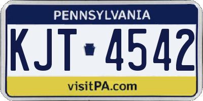 PA license plate KJT4542