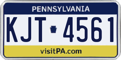 PA license plate KJT4561