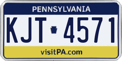 PA license plate KJT4571