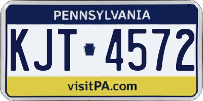 PA license plate KJT4572