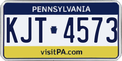 PA license plate KJT4573
