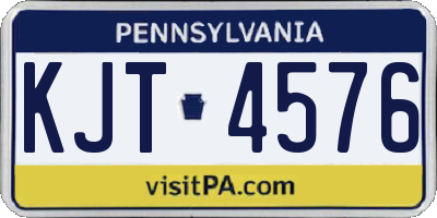 PA license plate KJT4576