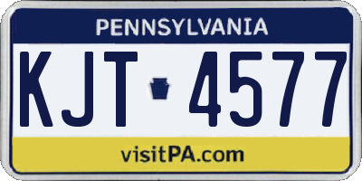 PA license plate KJT4577