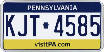 PA license plate KJT4585