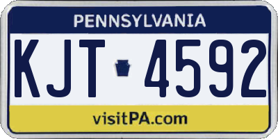 PA license plate KJT4592