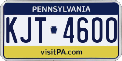 PA license plate KJT4600