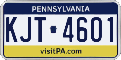 PA license plate KJT4601