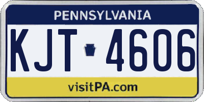 PA license plate KJT4606