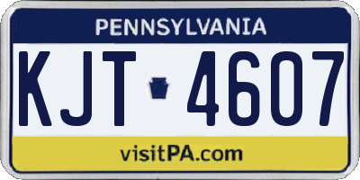 PA license plate KJT4607